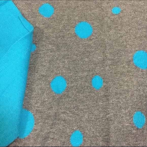 Halogen Polka Dot Grey and Blue Sweater - Picture 2 of 4